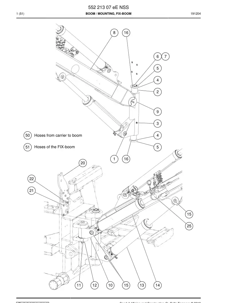 55221307e 552 213 07e Boom - Sandvik Technical Drawing