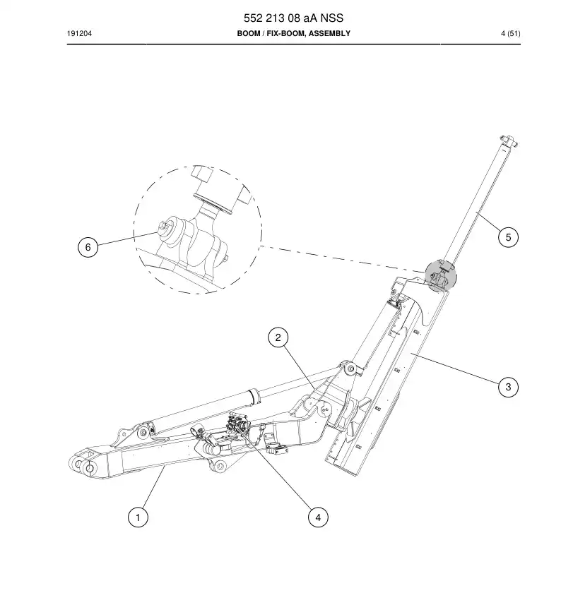 55221308a 552 213 08a Boom - Sandvik Technical Drawing