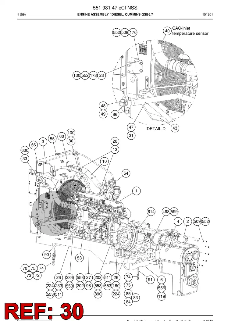 55221423 552 214 23 Support, Hose - Sandvik Technical Drawing
