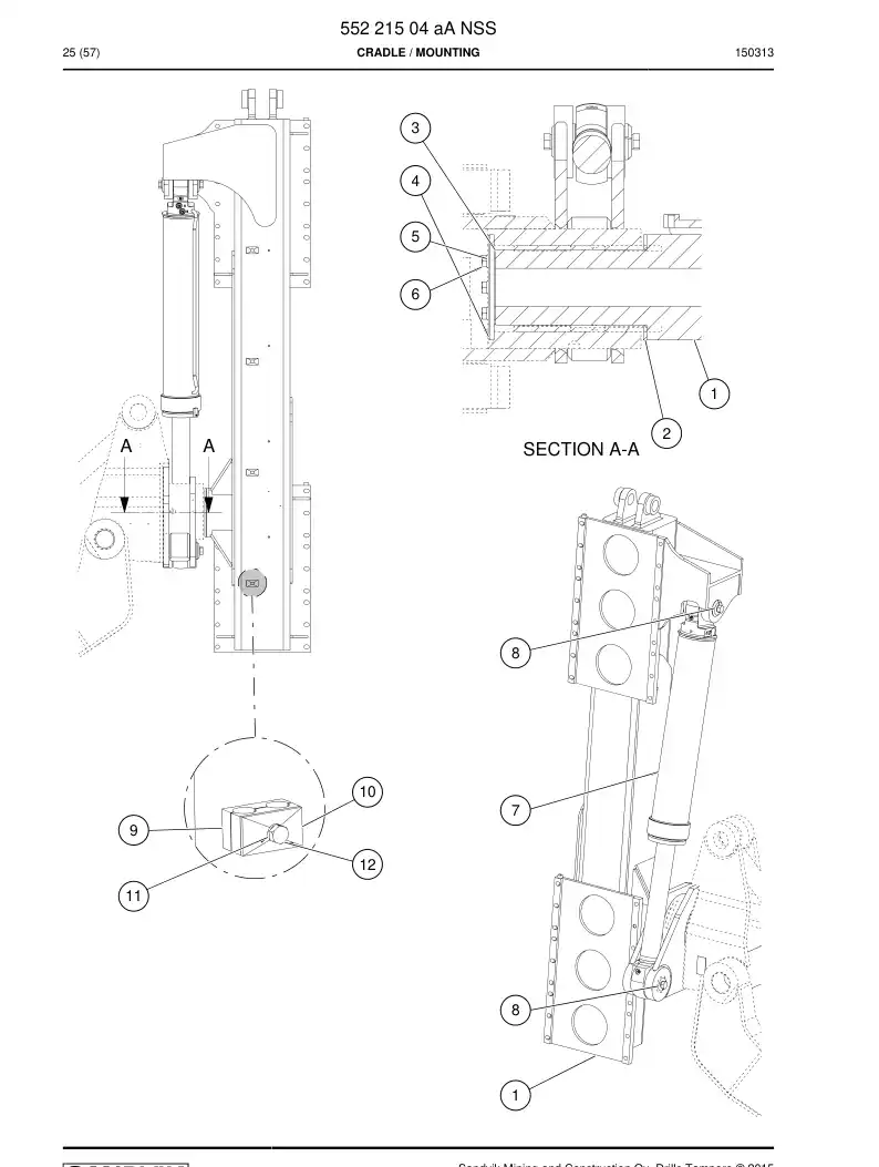 55221504b 552 215 04b Cradle - Sandvik Technical Drawing