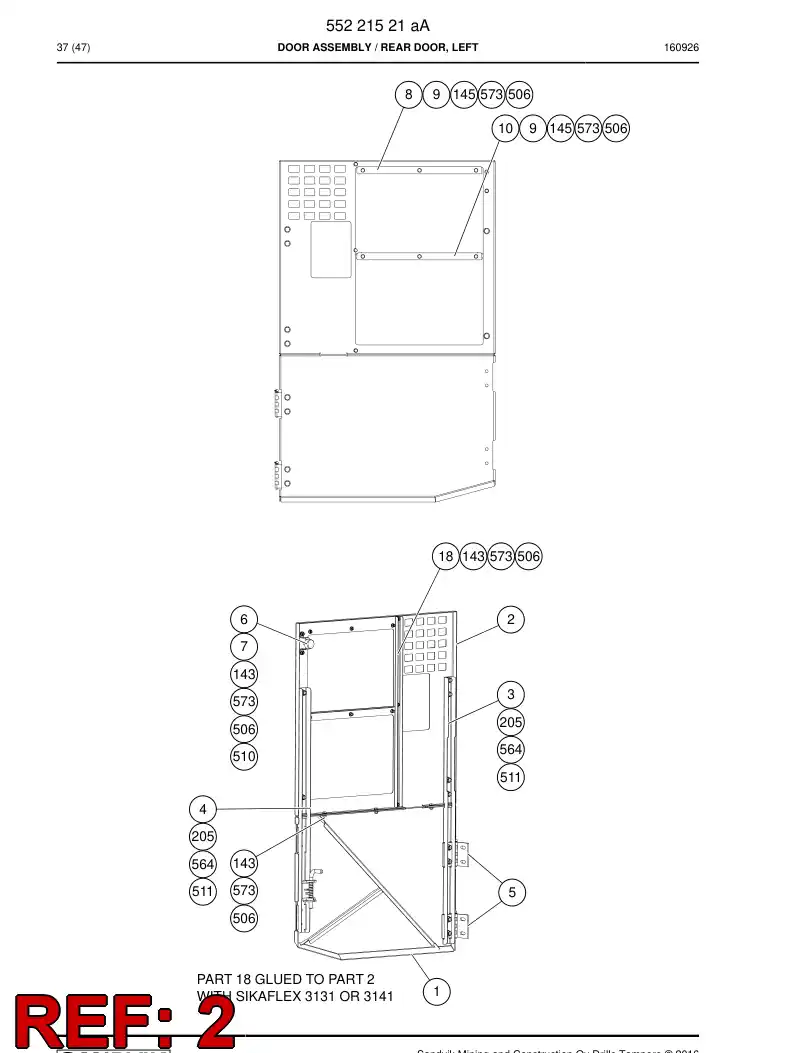 55221523b 552 215 23b Holeplate - Sandvik Technical Drawing