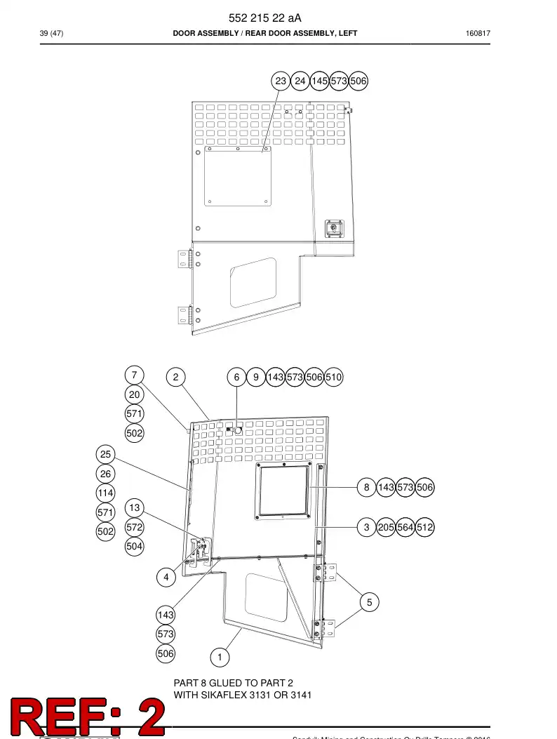 55221529 552 215 29 Holeplate - Sandvik Technical Drawing