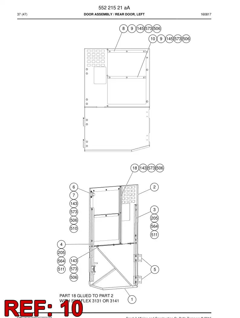 55221538 552 215 38 Plate - Sandvik Technical Drawing