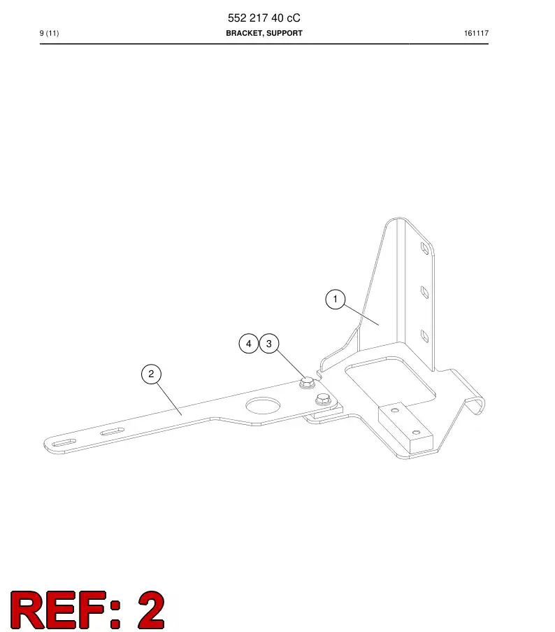 55221744b 552 217 44b Plate, Backing - Sandvik Technical Drawing