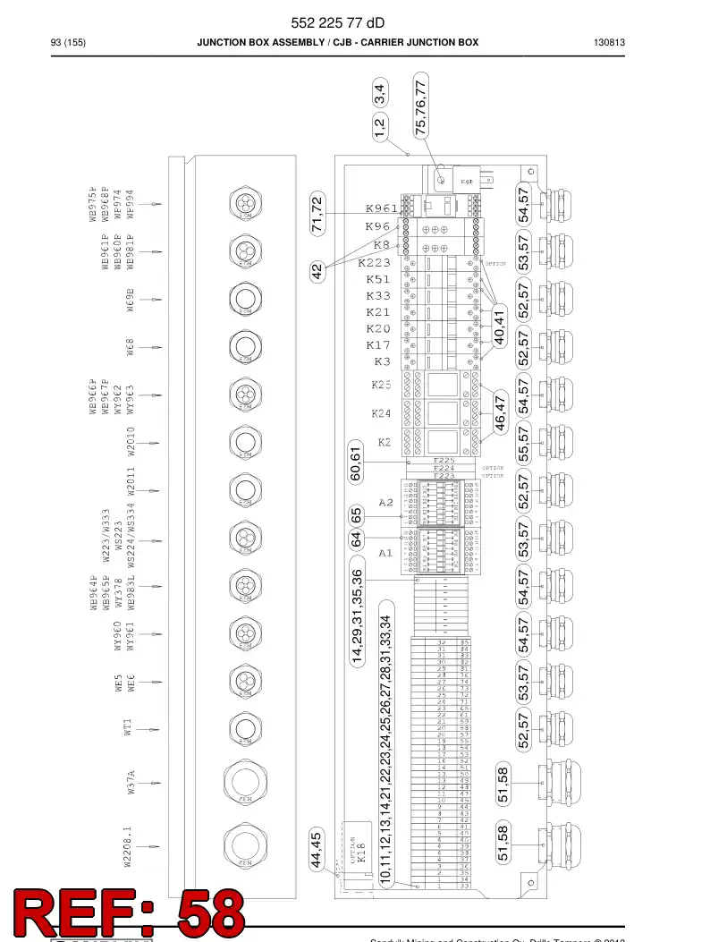 55221751a 552 217 51a Entry, Cable - Sandvik Technical Drawing