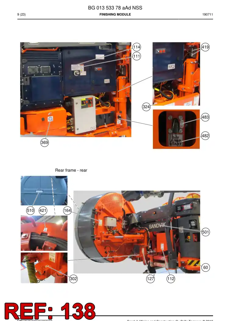 55221818 552 218 18 Decal - Sandvik Technical Drawing