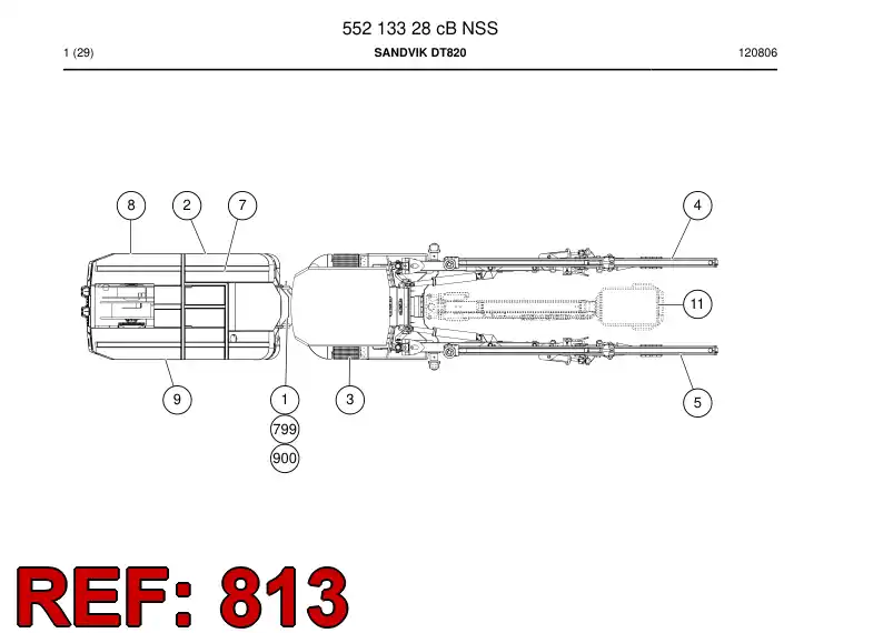55221961 552 219 61 Hosing - Sandvik Technical Drawing