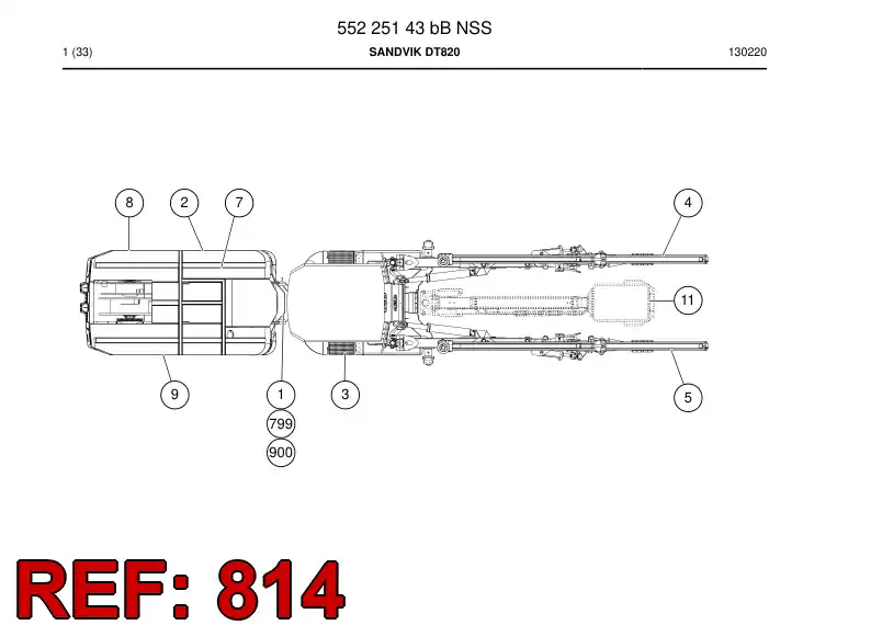 55221962c 552 219 62c Hosing Set - Sandvik Technical Drawing