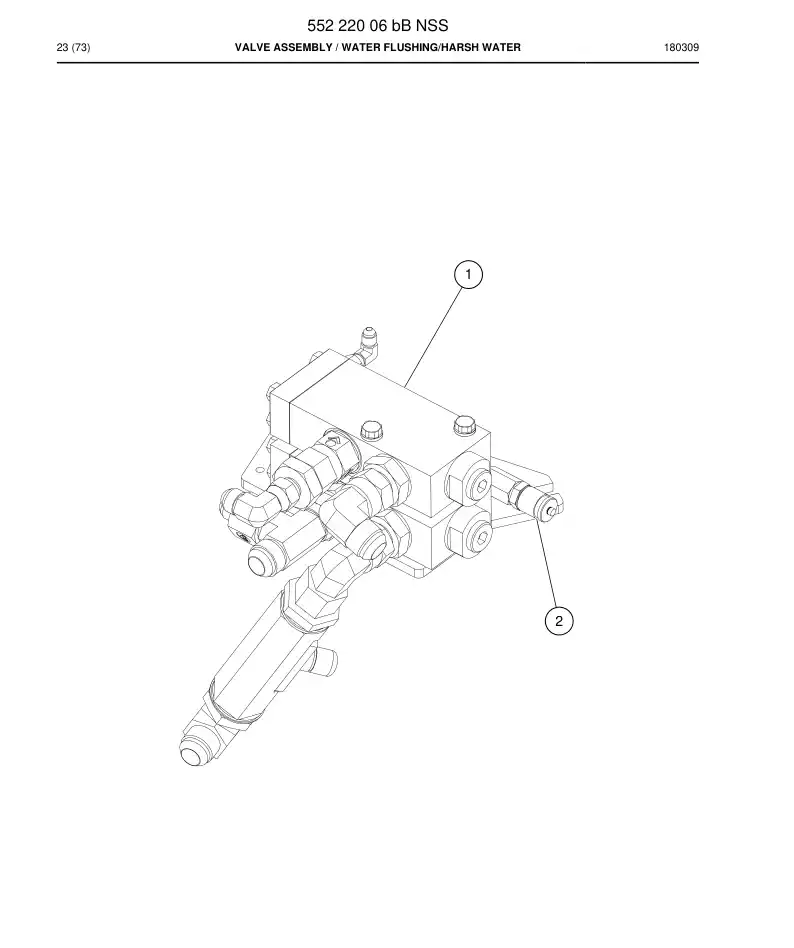55222006b 552 220 06b Valve Assembly - Sandvik Technical Drawing