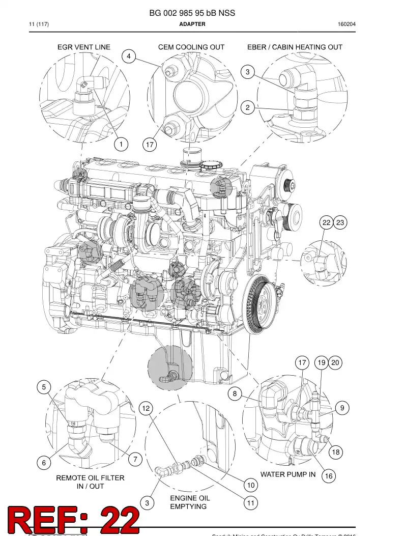 55222111 552 221 11 Straight thread elbow - Sandvik Technical Drawing