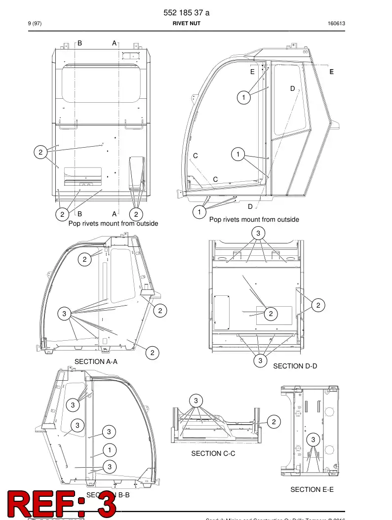 55222181a 552 221 81a Rivet Nut - Sandvik Technical Drawing
