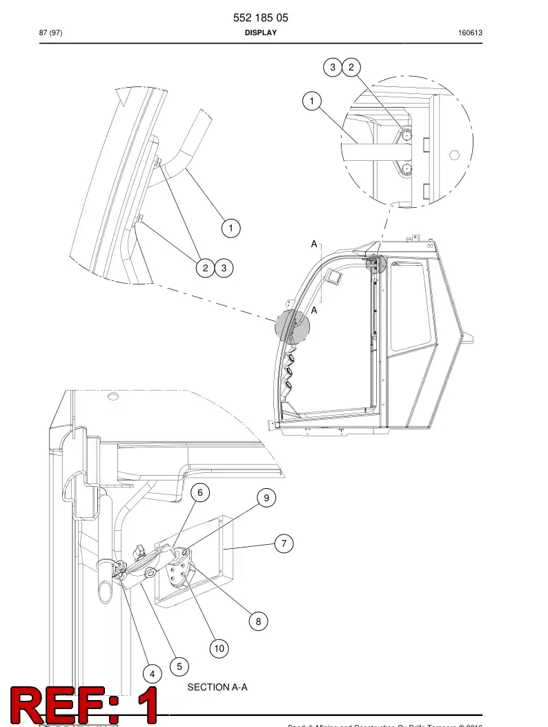 55222182 552 221 82 Bracket, Mounting - Sandvik Technical Drawing
