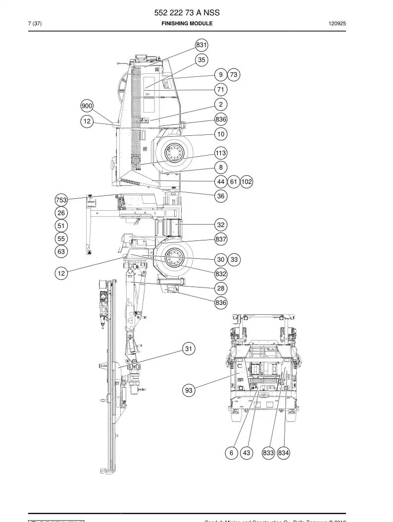 55222273 552 222 73 Finishing module - Sandvik Technical Drawing