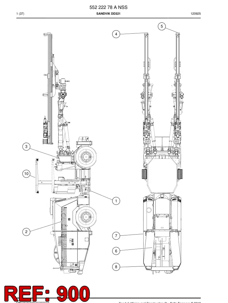 55222277 552 222 77 Separate parts - Sandvik Technical Drawing