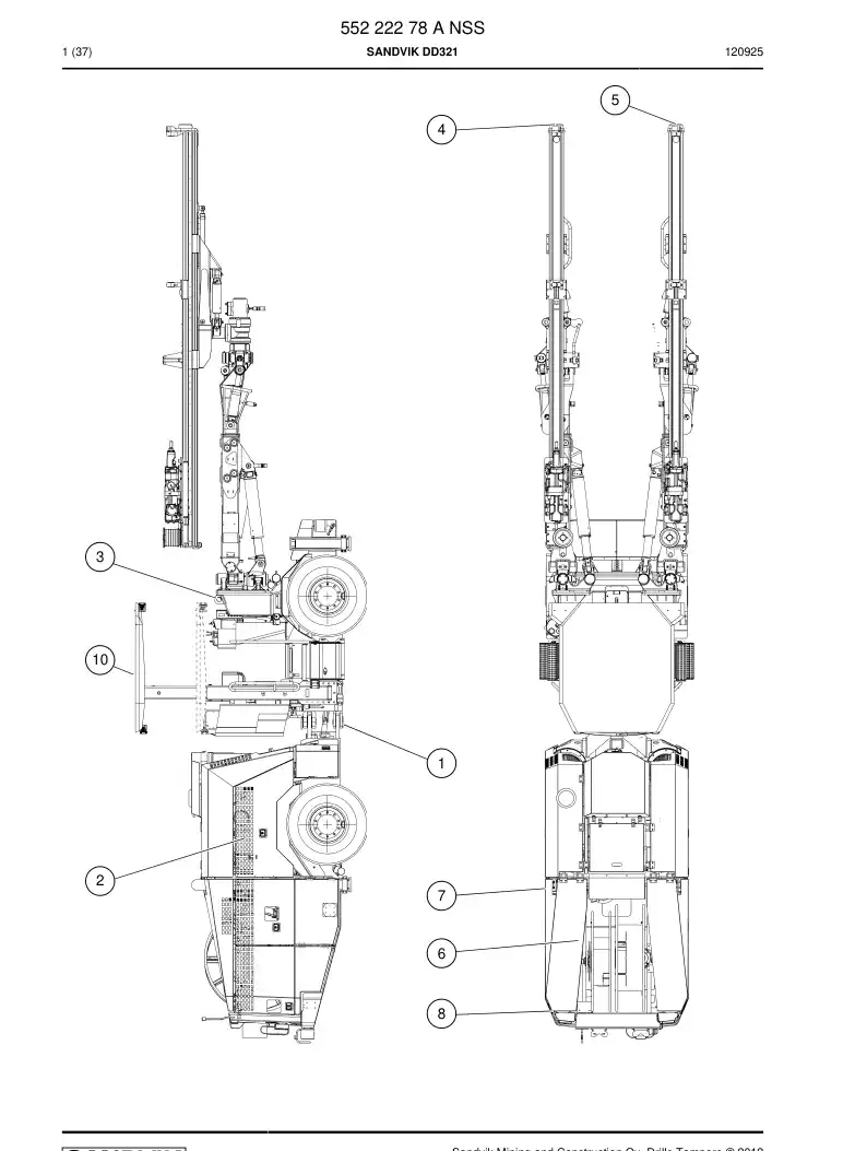 55222278 552 222 78 SANDVIK DD321 - Sandvik Technical Drawing