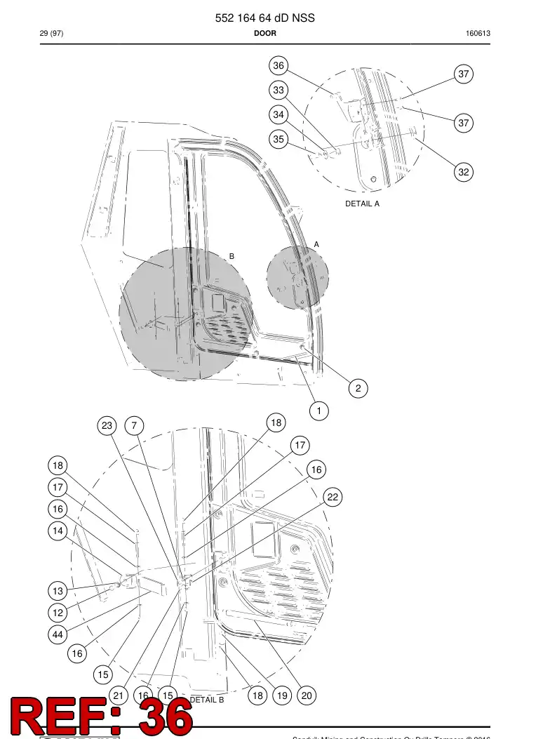 55222282 552 222 82 Handle - Sandvik Technical Drawing