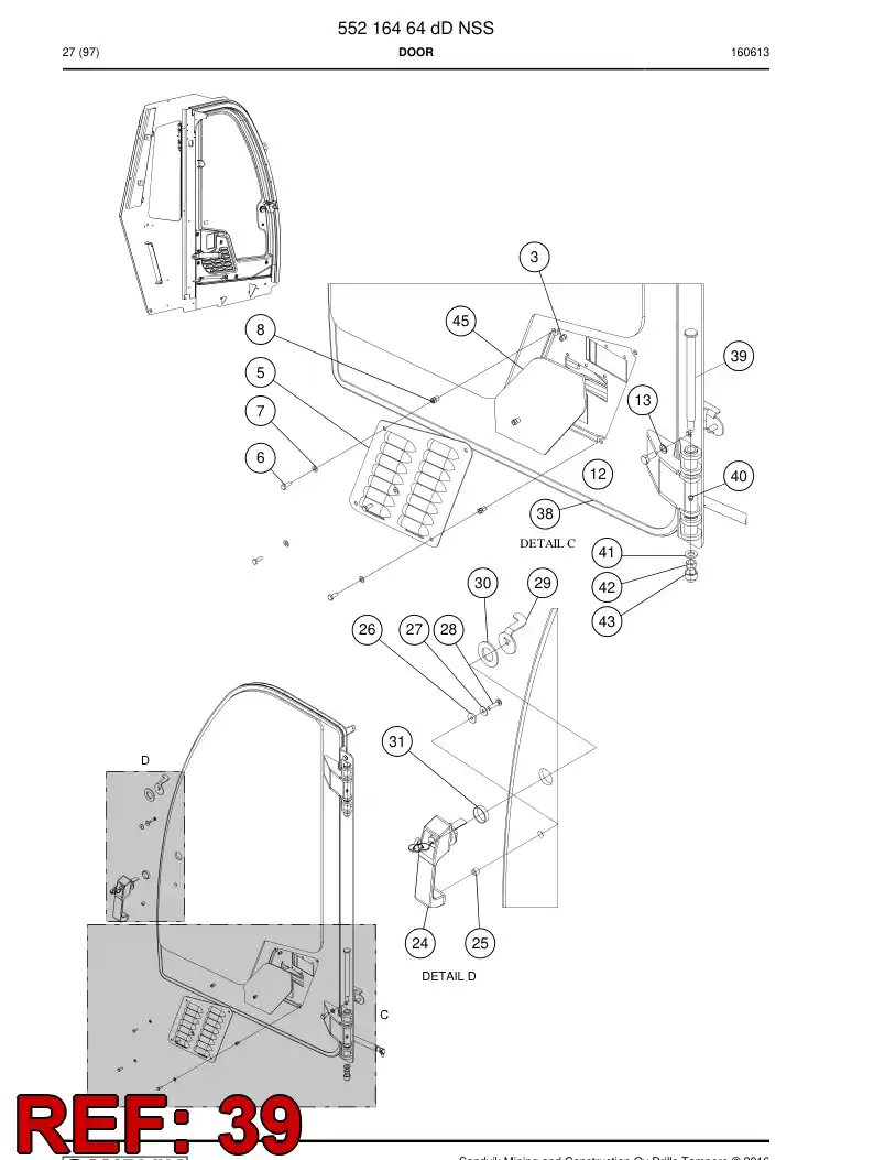 55222284 552 222 84 Pin - Sandvik Technical Drawing