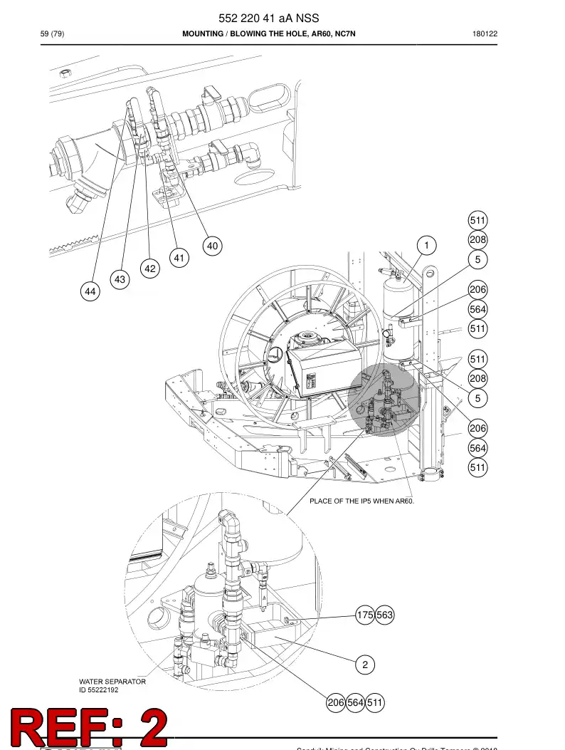 55222301 552 223 01 Support - Sandvik Technical Drawing
