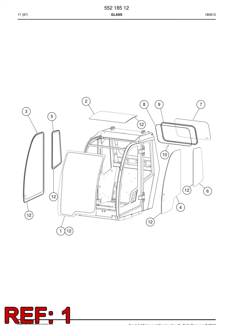 55222306 552 223 06 Glass - Sandvik Technical Drawing