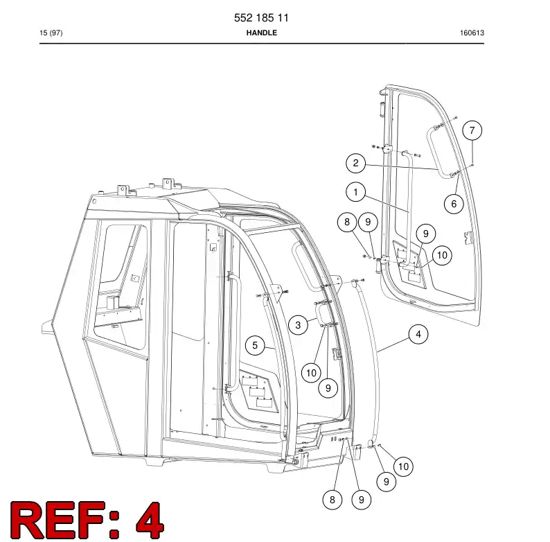 55222318 552 223 18 Handle - Sandvik Technical Drawing