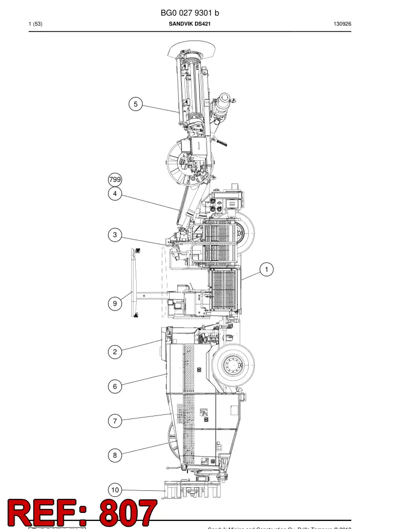 55222330 552 223 30 Lubrication System, Grease - Sandvik Technical Drawing