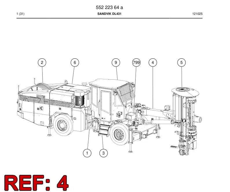 55222357a 552 223 57a Boom module - Sandvik Technical Drawing