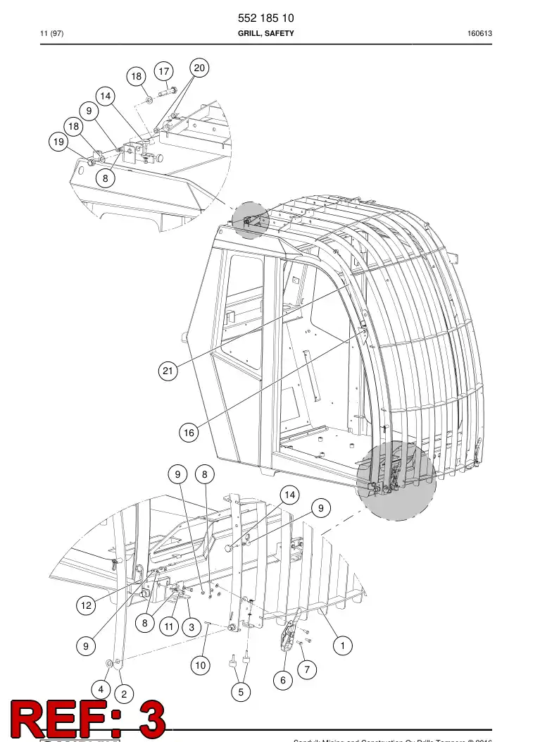 55222392 552 223 92 Plate, Mounting - Sandvik Technical Drawing