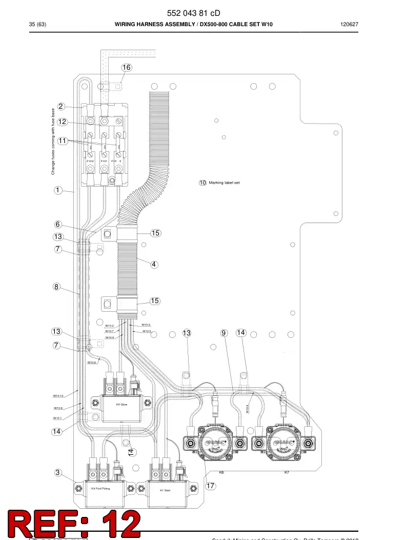 55222393 552 223 93 Jumper bar - Sandvik Technical Drawing