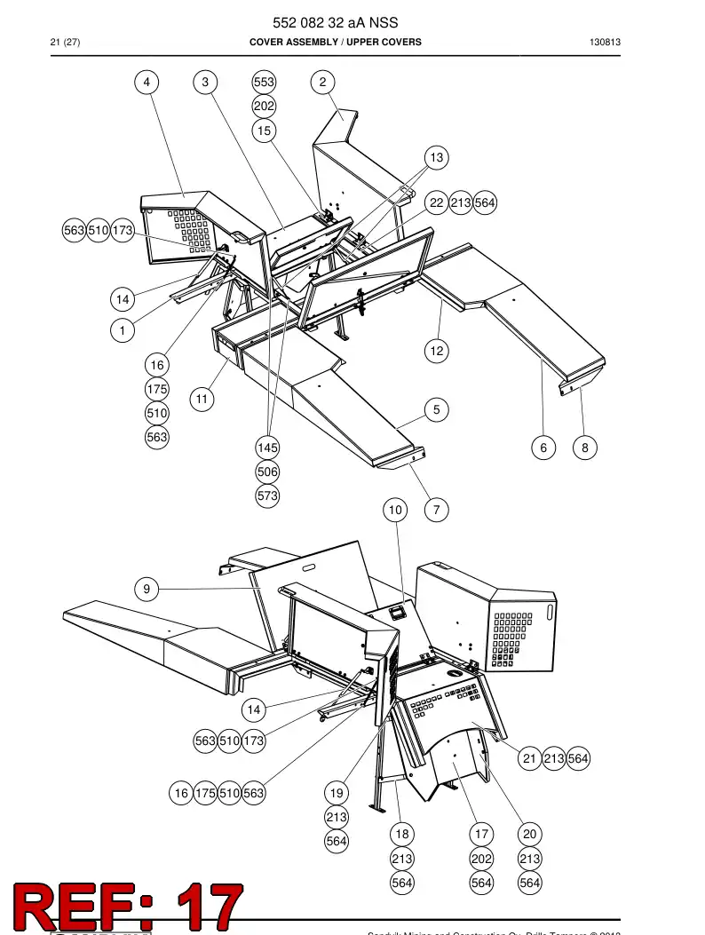 55222401 552 224 01 Heat insulation plate - Sandvik Technical Drawing