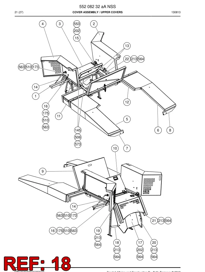 55222422 552 224 22 Plate, Mounting - Sandvik Technical Drawing