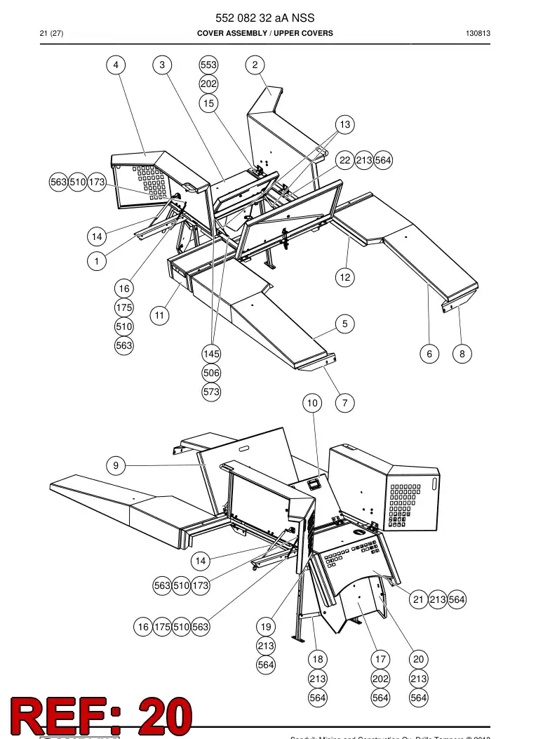 55222424 552 224 24 Plate, Mounting - Sandvik Technical Drawing