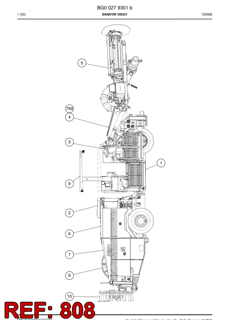 55222465b 552 224 65b Hosing Set - Sandvik Technical Drawing