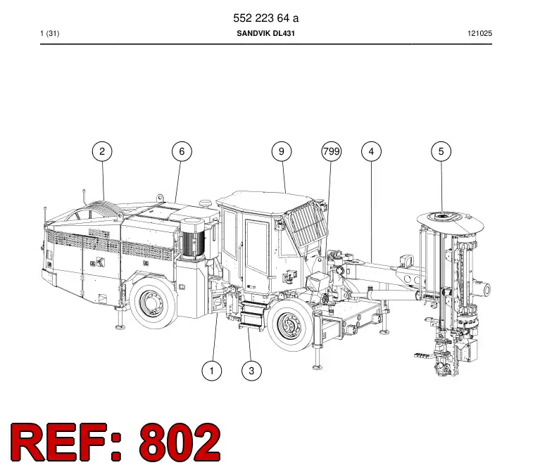 55222616a 552 226 16a Hosing - Sandvik Technical Drawing