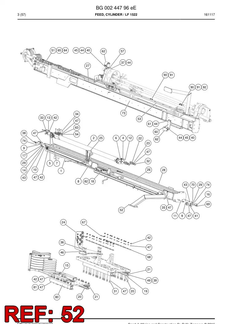 55222690 552 226 90 Support, Mounting - Sandvik Technical Drawing