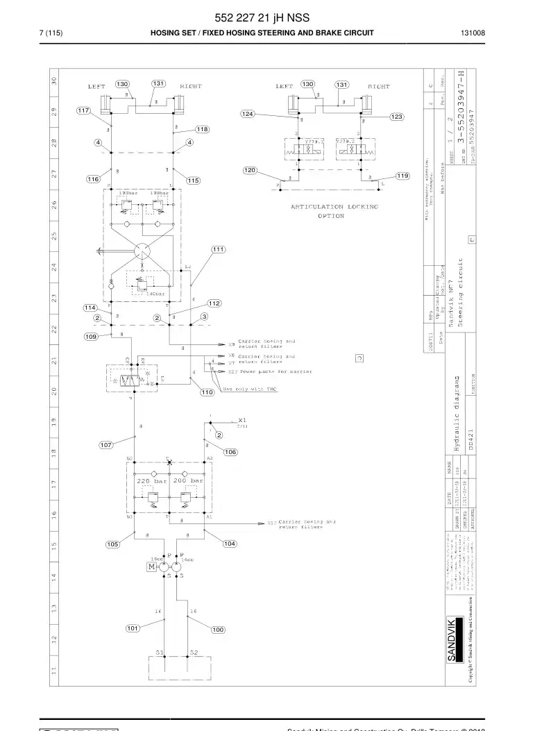 55222721j 552 227 21j Hosing Set - Sandvik Technical Drawing