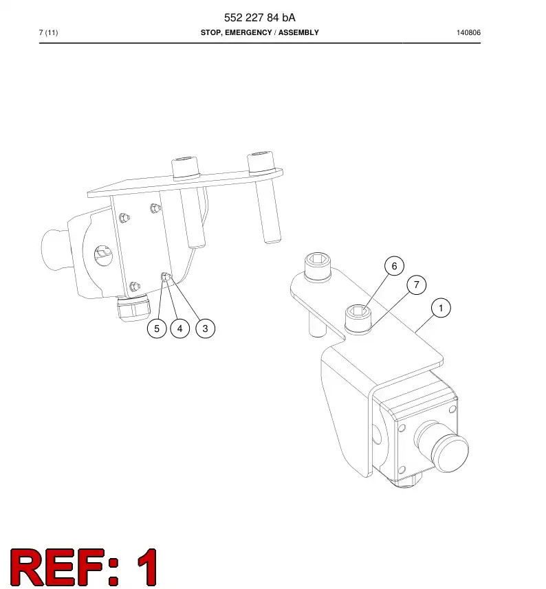 55222780 552 227 80 Bracket, Mounting - Sandvik Technical Drawing