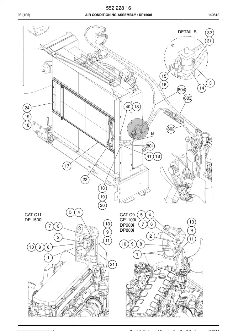 55222816 552 228 16 Air conditioning assembly - Sandvik Technical Drawing