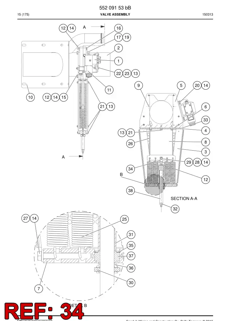 55222929a 552 229 29a Clevis - Sandvik Technical Drawing
