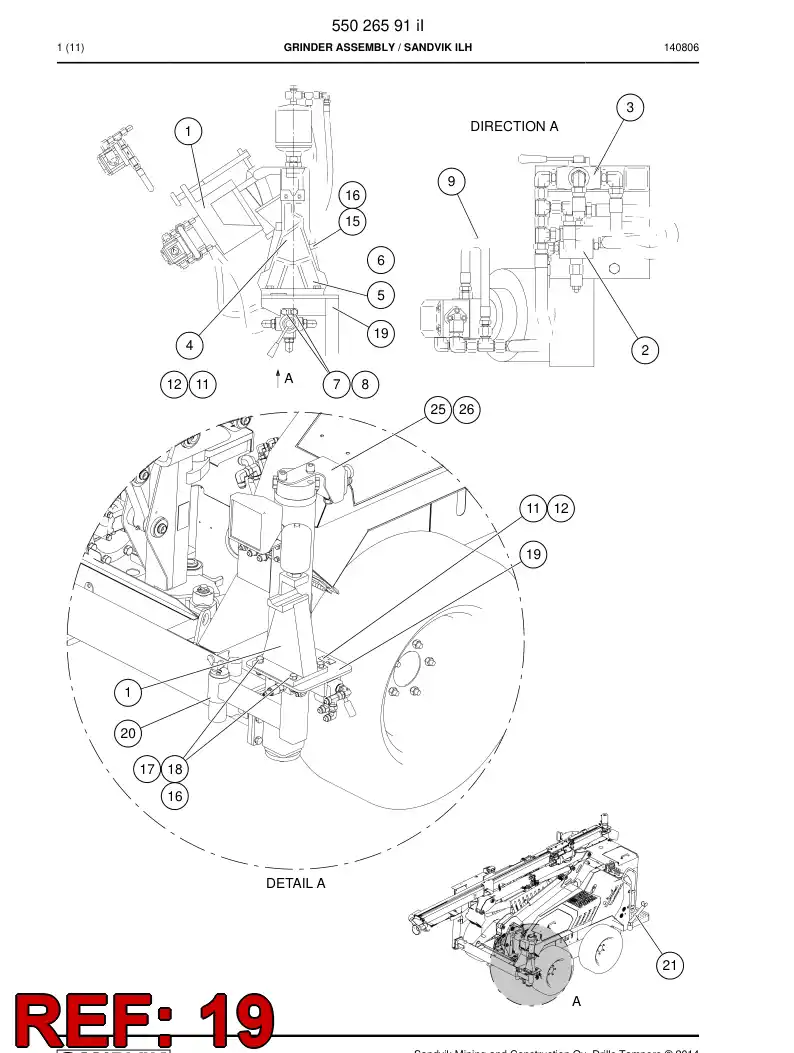 55222958 552 229 58 Bracket - Sandvik Technical Drawing