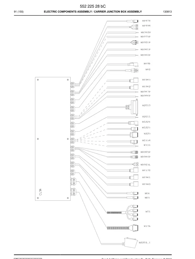 55223031b 552 230 31b Wiring Harness Assembly - Sandvik Technical Drawing