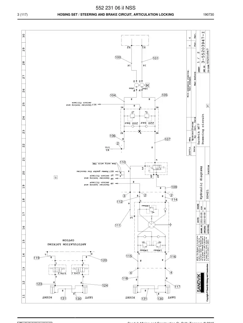 55223106i 552 231 06i Hosing Set - Sandvik Technical Drawing