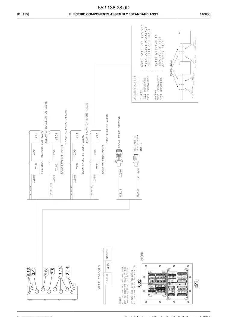 55223116 552 231 16 Marking label set - Sandvik Technical Drawing