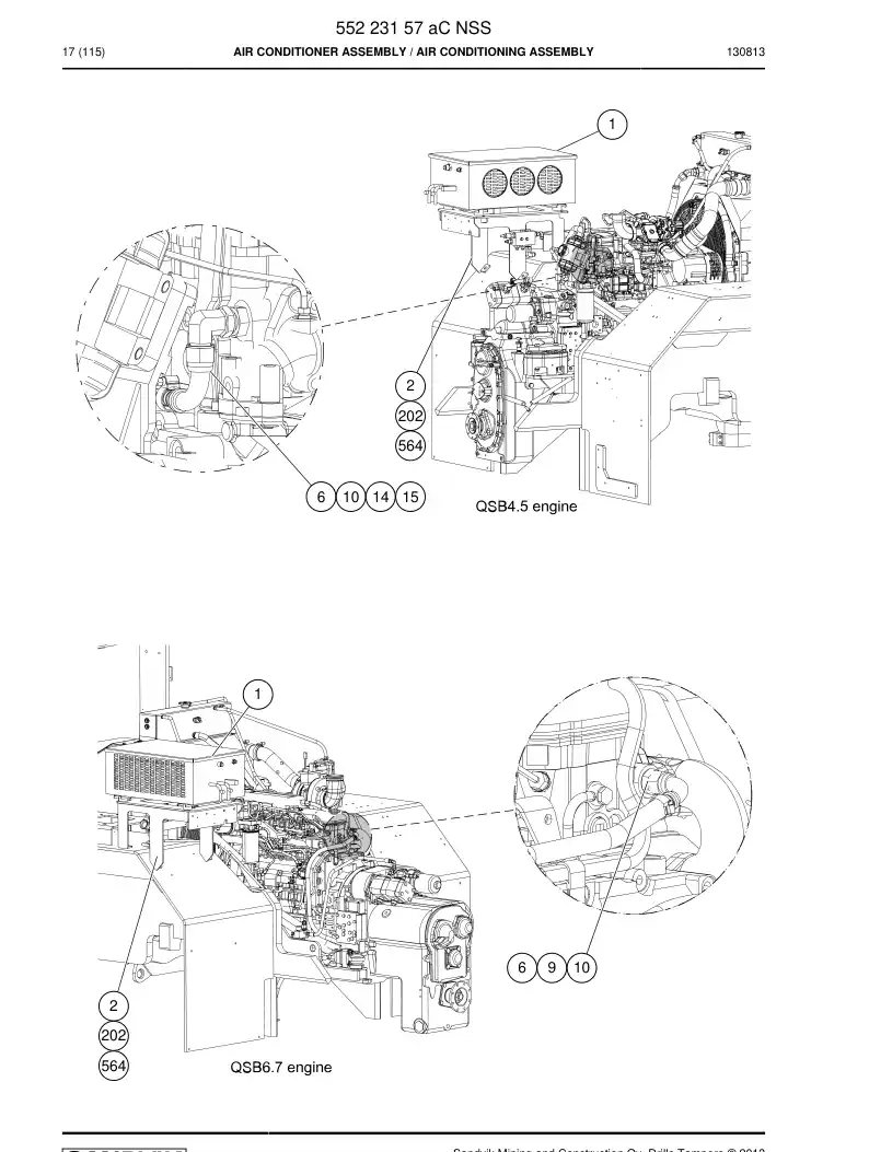 55223157a 552 231 57a Air Conditioner Assembly - Sandvik Technical Drawing