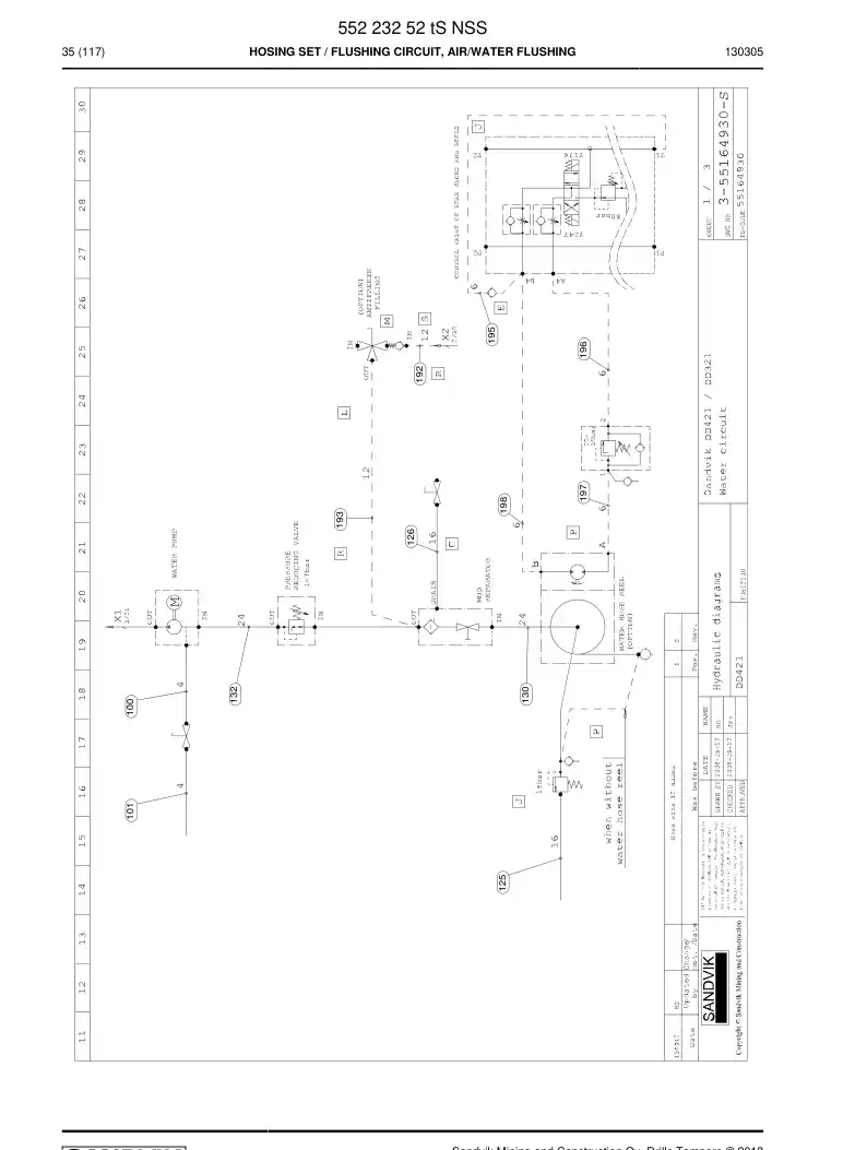 55223252t 552 232 52t Hosing Set - Sandvik Technical Drawing