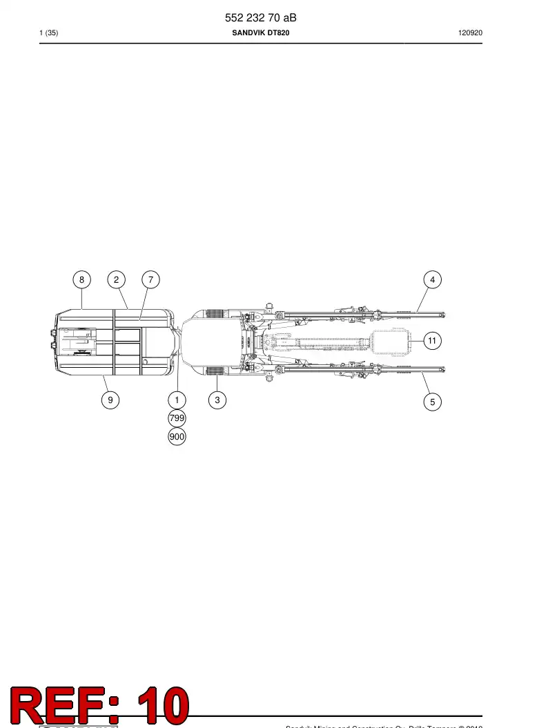 55223267 552 232 67 Safety canopy module - Sandvik Technical Drawing