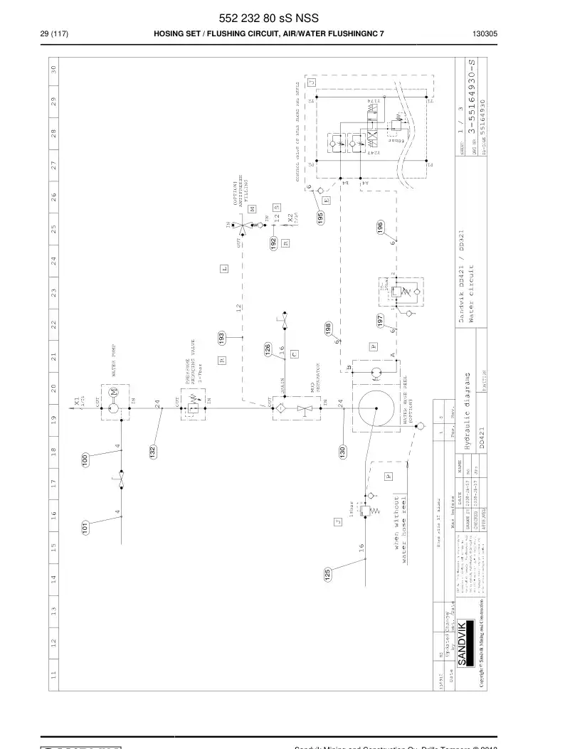 55223280s 552 232 80s Hosing Set - Sandvik Technical Drawing