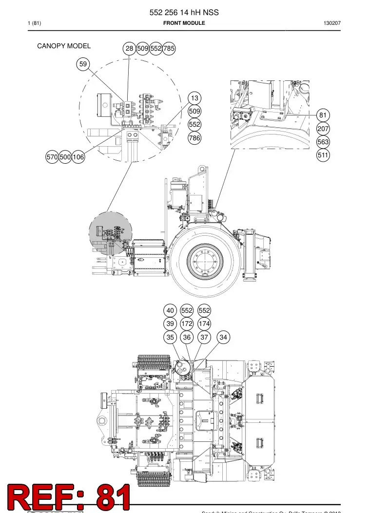55223358 552 233 58 Plate - Sandvik Technical Drawing