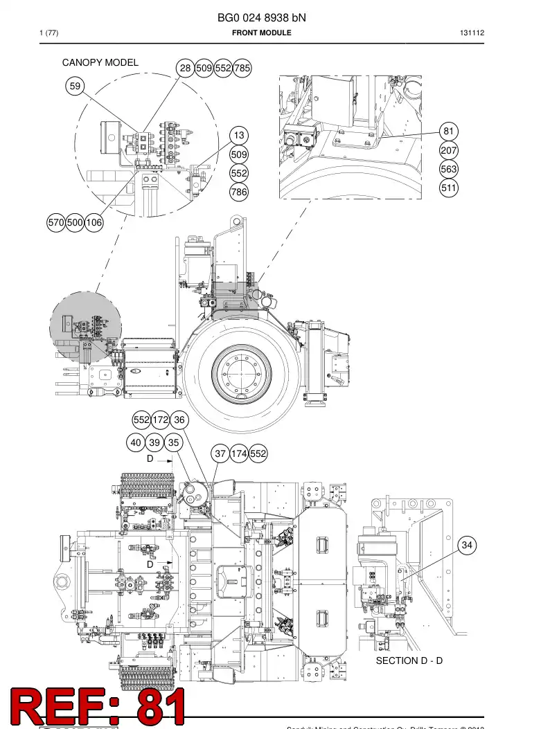 55223358a 552 233 58a Plate - Sandvik Technical Drawing