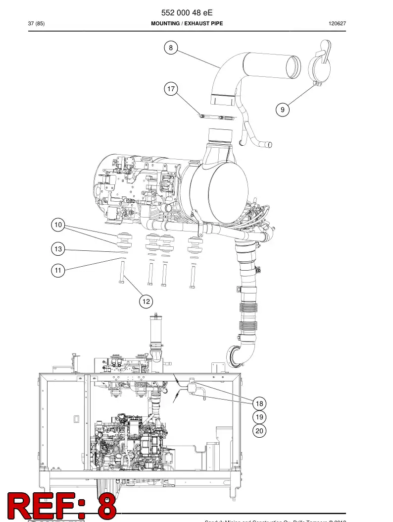 55223387 552 233 87 EJECTOR - Sandvik Technical Drawing