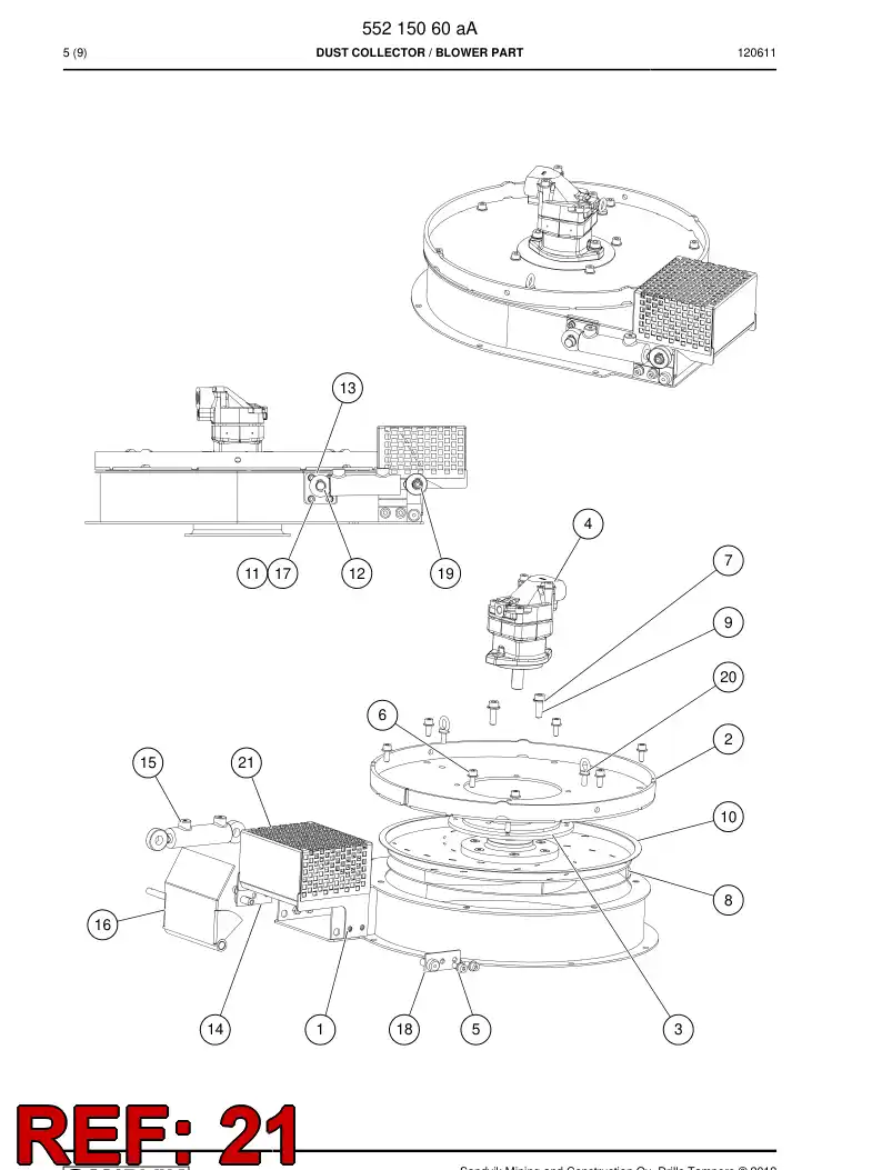 55223454 552 234 54 Guard - Sandvik Technical Drawing